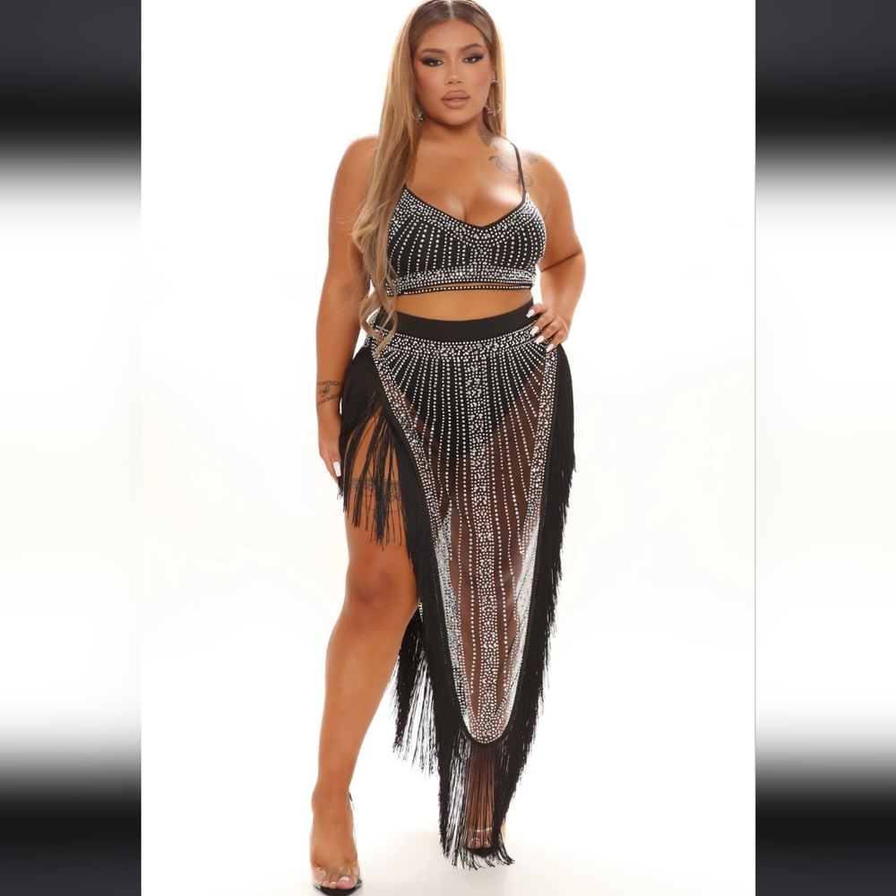 Stop Look & Glisten Maxi Skirt Set